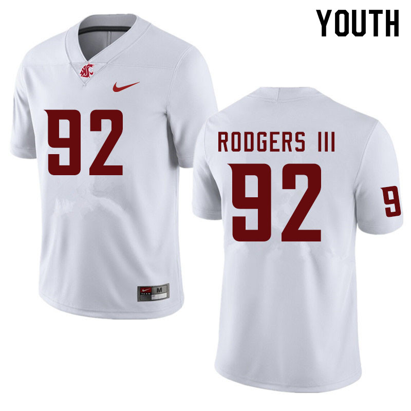 Youth #92 Will Rodgers III Washington State Cougars College Football Jerseys Sale-White